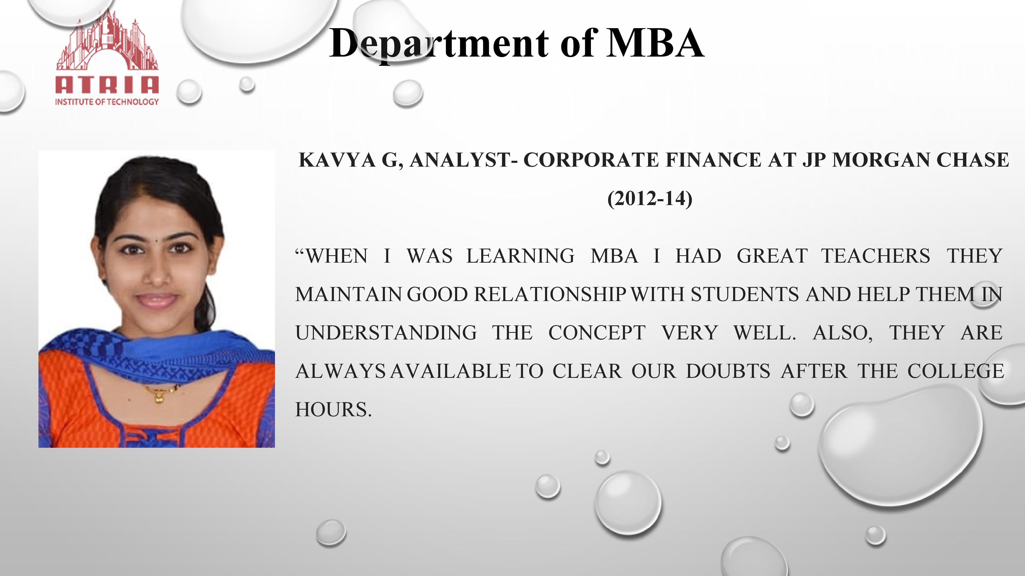 Alumni Testimonial